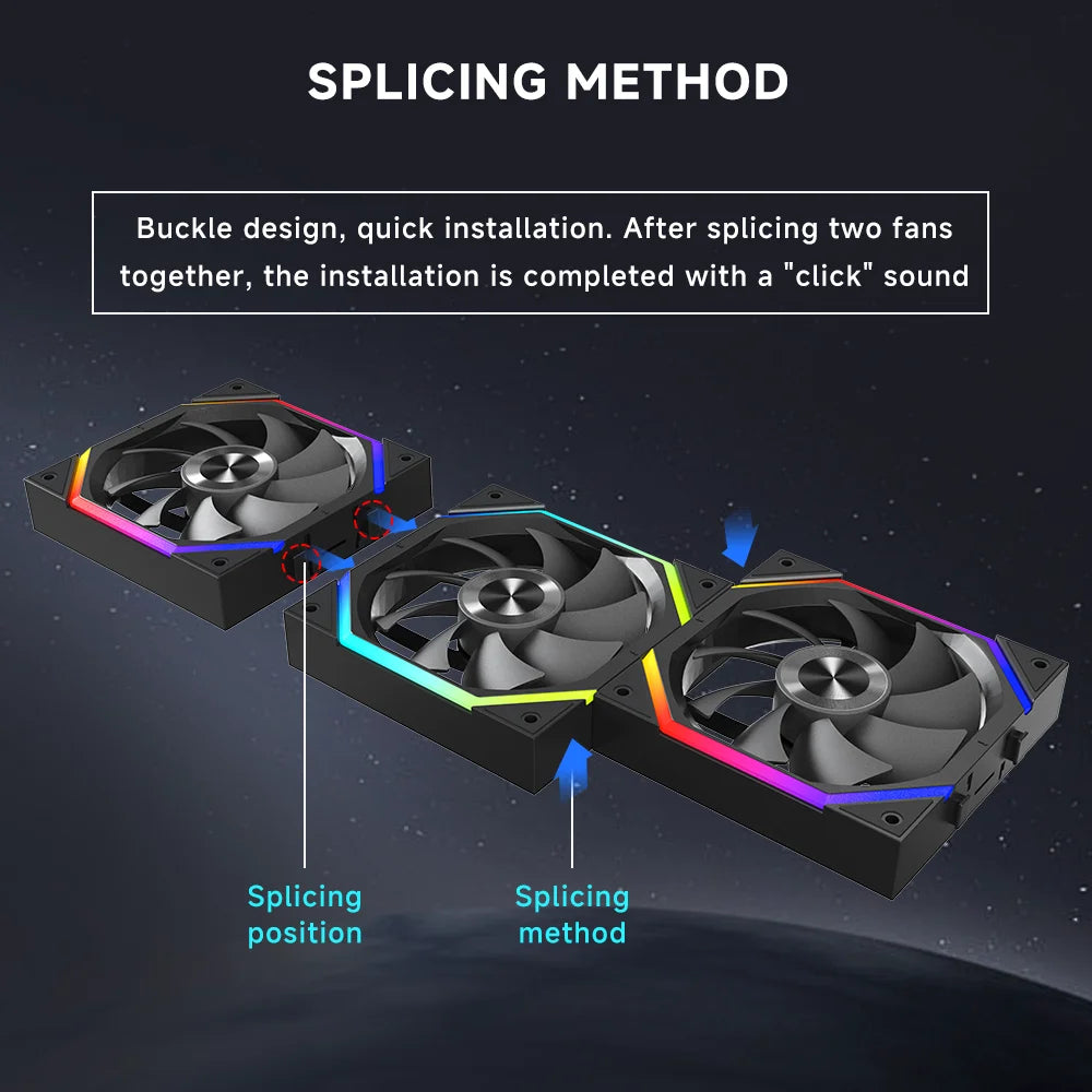 Jungle Leopard Galaxy Prism XH PC Case Fan 120mm ARGB infinity Mirror-Cooling Fan(3 Pack)