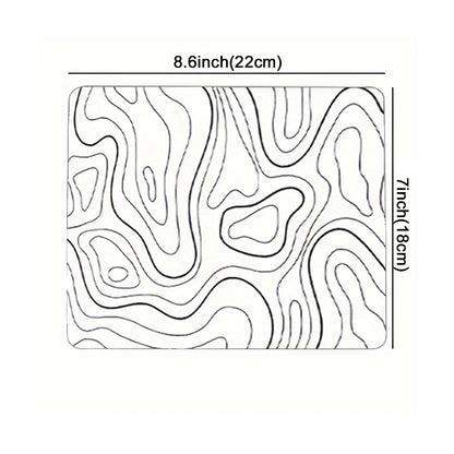 White Topographic Contour Map Extended Gaming Mouse Pad
