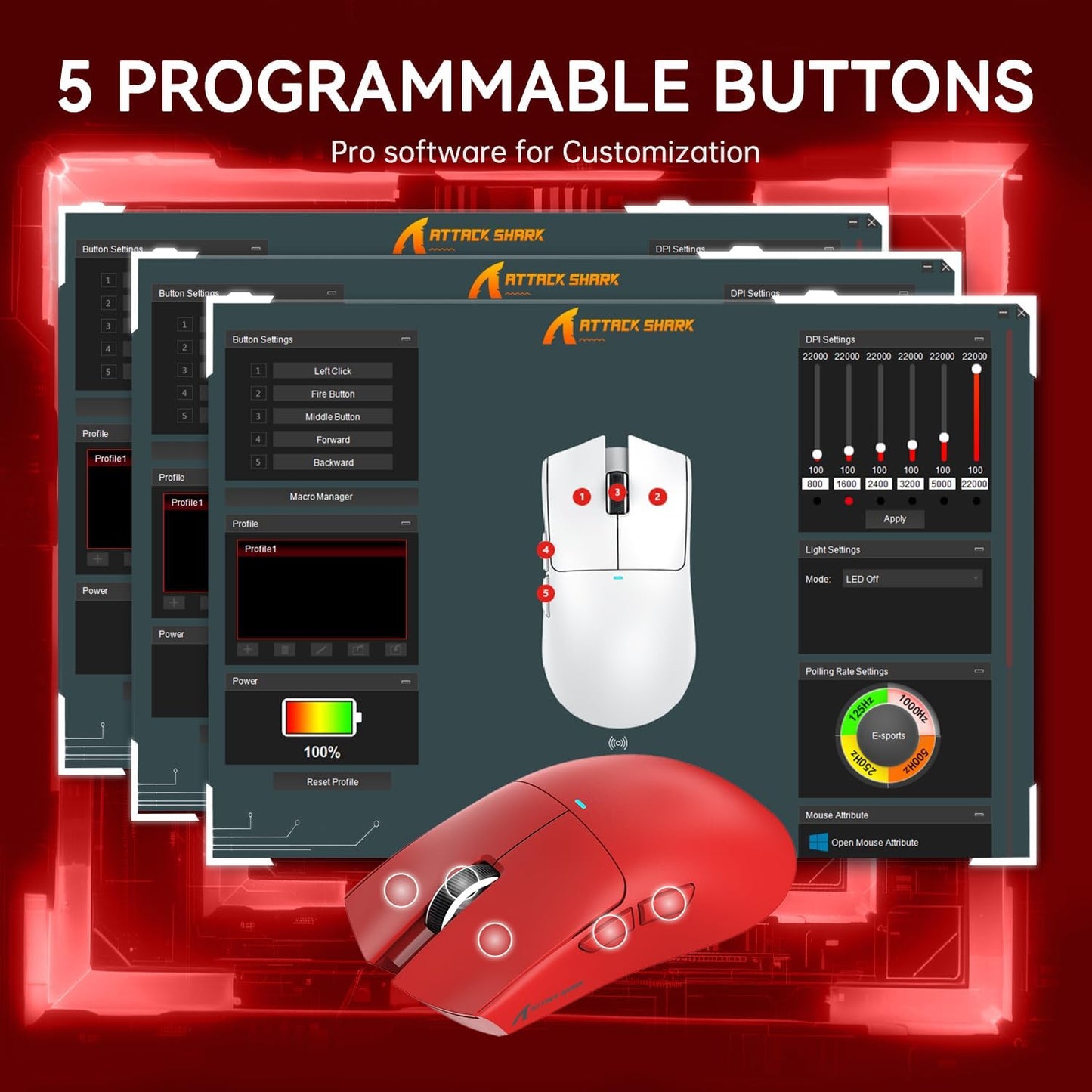 עכבר גיימינג אלחוטי Attack Shark X11