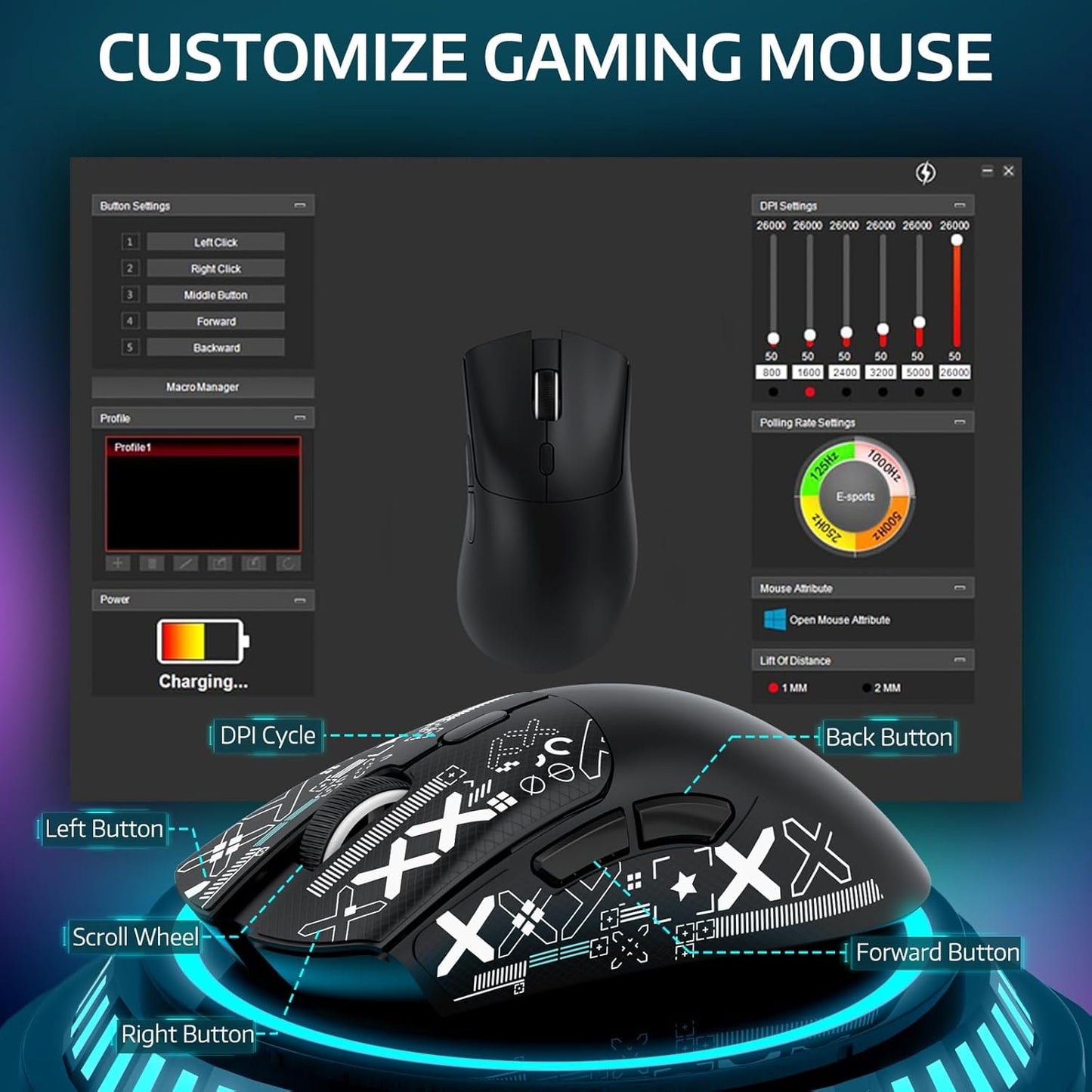 ATTACK SHARK R1 Wireless Gaming Mouse
