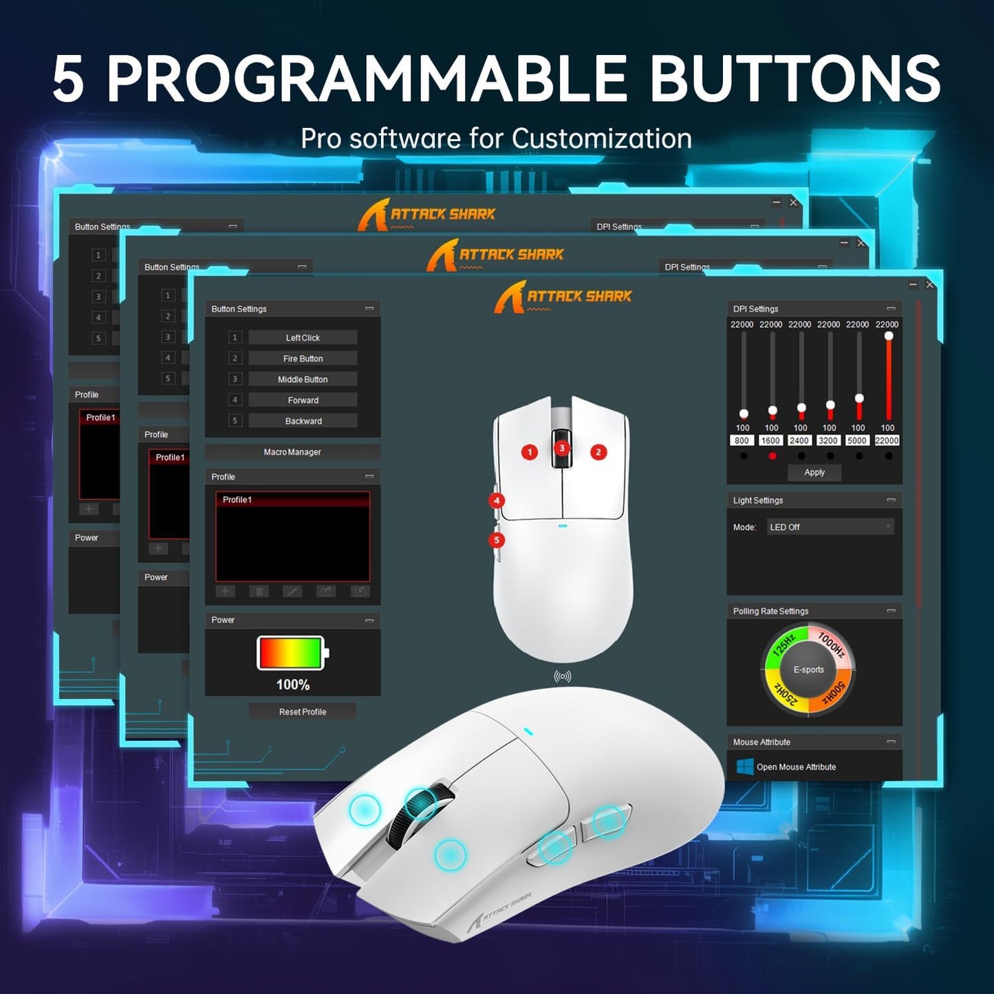 עכבר גיימינג אלחוטי Attack Shark X11